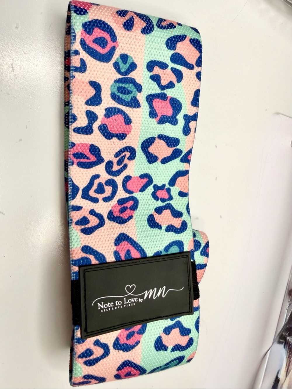 Note to Love by MN Leopard Print Resistance Band - Pink, Mint & Navy